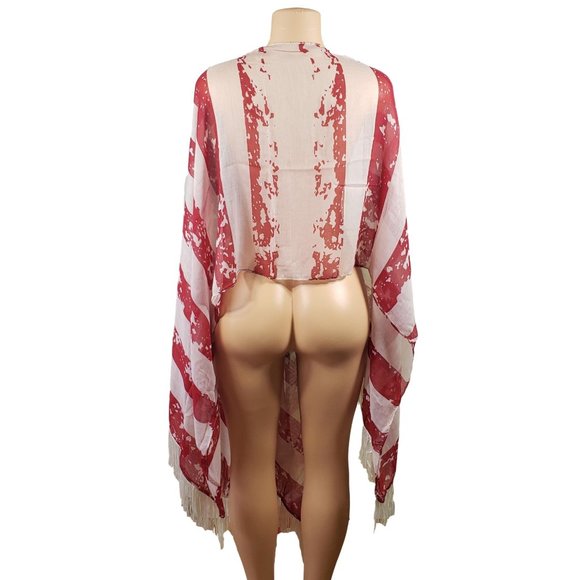 Vintage American Flag Cover Up Kimono BNWT - Picture 5 of 5